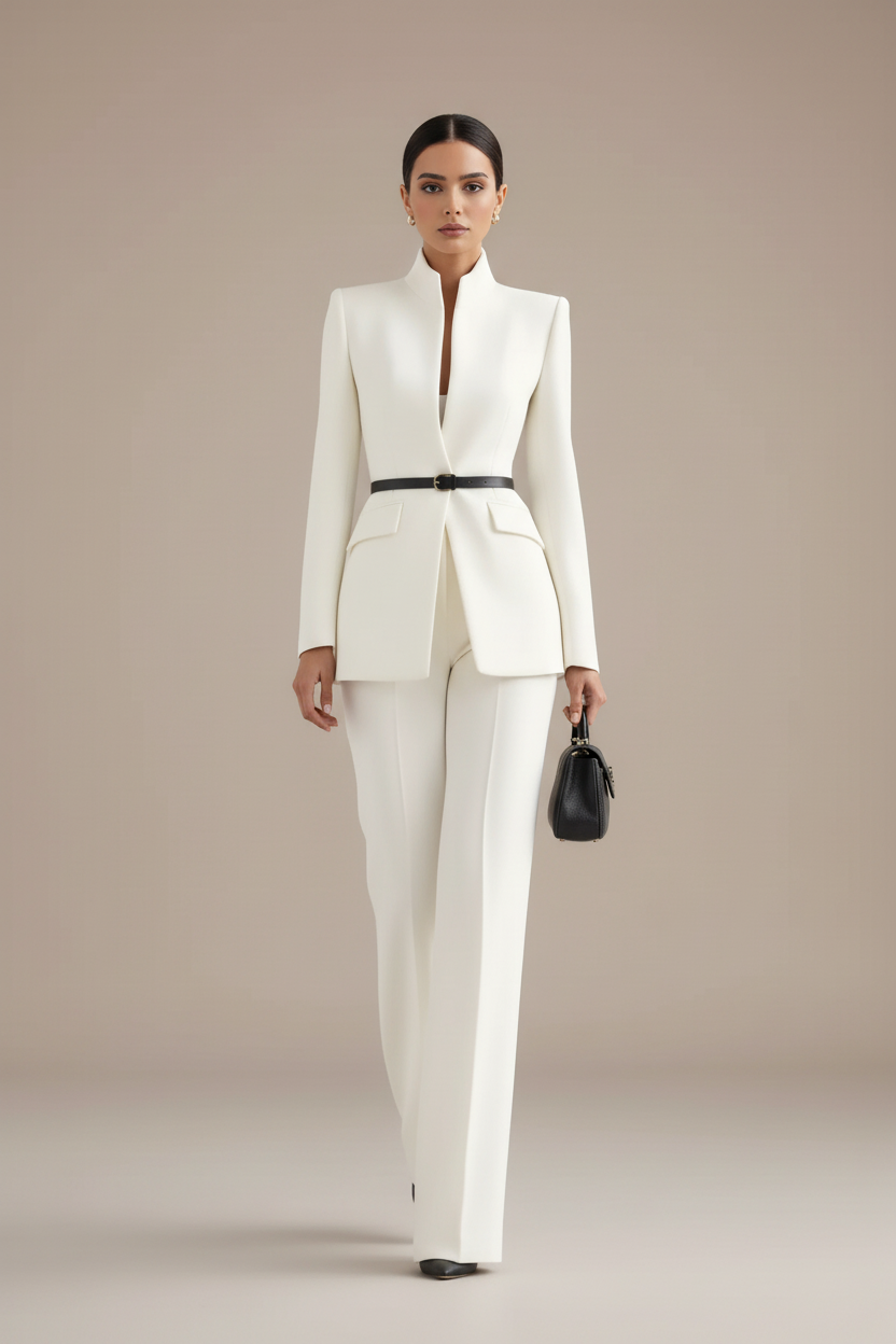 GIA | Conjunto de blazer entallado y pantalón palazzo - Angela Puerto